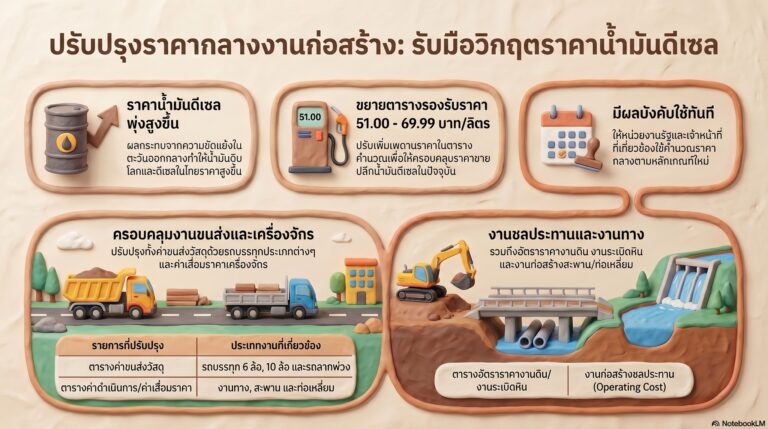 ปรับปรุงราคากลางงานก่อสร้าง : รับมือวิกฤตราคาน้ำมันดีเซล